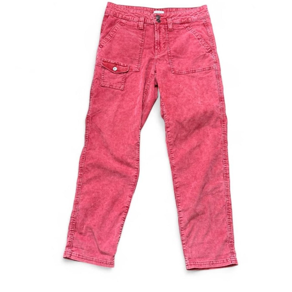 Time and Try Mineral Wash Red Corduroy Utility Pants, Women's Size 6